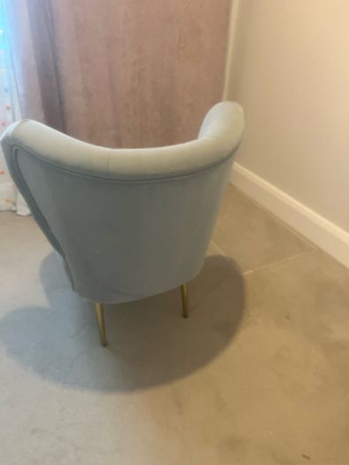 Grey velvet Armchair