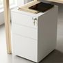 3 White 3-drawer mobile office pedestal with lock Image 2