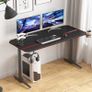 _Computer Game Table, Ergonomic Gaming Desk PC Game Table with Cup Holder and Headphone Hook, 140x65x75cm, Black Image 3