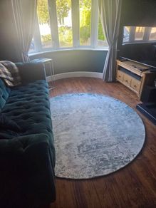 Rug, Green Silver Circular rug