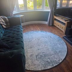 Rug, Green Silver Circular rug