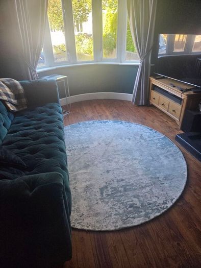 Rug, Green Silver Circular rug