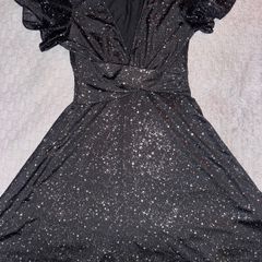 Black Sparkly Skater Dress