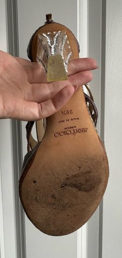 Jimmy Choo Cyndi Rhinestone Lucite Sandals - Sz 39.5