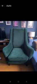 Velvet green armchairs