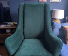 Velvet green armchairs