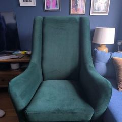Velvet green armchairs