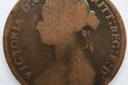 1879 Victorian One Penny Coin Queen Victoria
