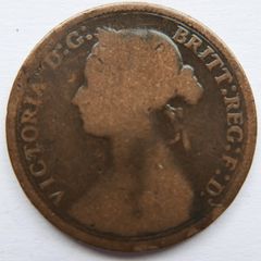 1879 Victorian One Penny Coin Queen Victoria