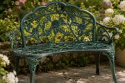 Garden Bench for 2 People Rose Design Cast Aluminium