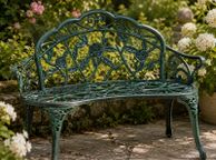 main image for ad Garden Bench for 2 People Rose Design Cast Aluminium
