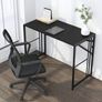 Small Folding Computer Desk 90 cm No Assembly Required, Black Writing Gaming Computer Desk for Small Spaces, Narrow Home Office Desk, Portable Camping Table Image 2