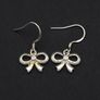 925 Vintage Sterling Silver Bowtie Earrings Image 10