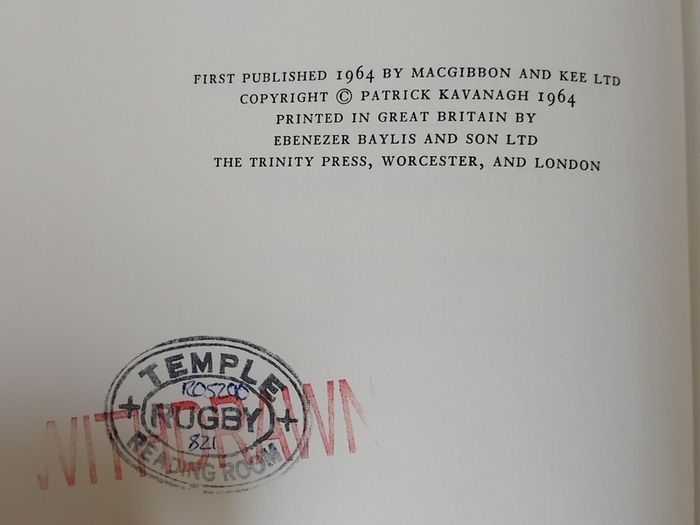 Patrick Kavanagh Collected Poems 1st ed. 1964 MacGibbon & Kee ex-library FREEPOST