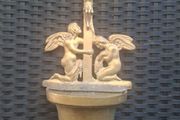 Antique solid Brass Holy Water Font Crucifix and Angels