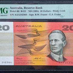 Australia | 20 Dollars | 1994 | P.46i | AAA 242364 | GEM UNC 65 EPQ