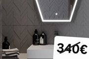LED Bathroom Mirror Black Frame Antifog Touch Switch