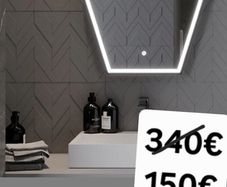 LED Bathroom Mirror Black Frame Antifog Touch Switch
