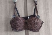 Balconette animal print bra 75