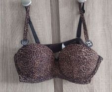 Balconette animal print bra 75
