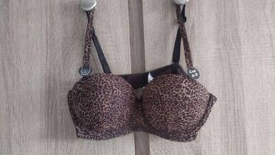 Balconette animal print bra 75