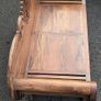 Solid wood 2-seater with scrolled arms and carving Image 2