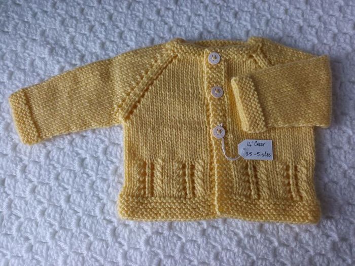 Hand Knit: Premature Baby Cardigans: 3.5-5.5 lbs