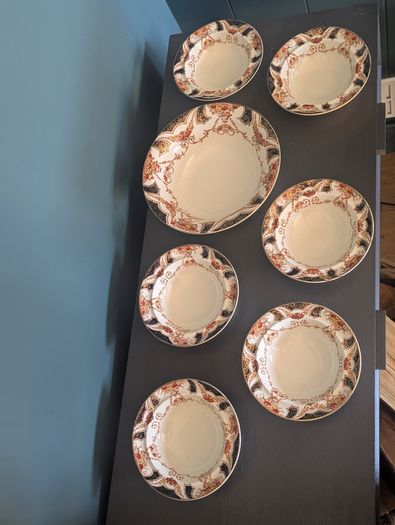 Myott & Son The Regal 7 Piece English China Dessert Set - Beautiful Christmas gift