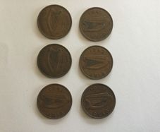 Coins - Eire Pennies X 6