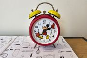 Vintage Bradley Micky Mouse Alarm Clock Mechanical Wind up 1970s Licencesed Disney clock