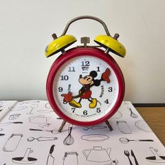 Vintage Bradley Micky Mouse Alarm Clock Mechanical Wind up 1970s Licencesed Disney clock