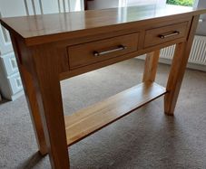 Oak Console Table with 2 Drawers