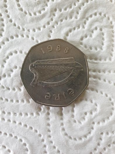 1988 Dublin Millennium 50p Eire Coin Irish Ireland Punt Pence Currency