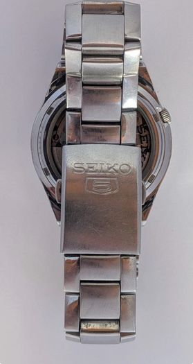 Seiko 5 Automatic 21 Jewels Black Dial Stainless Steel Watch SNK623