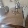 Frank McGowan Walnut Table With 6 Long Back Grey Leather Chairs. Optional Glass Top. Excellent Condition. Image 2