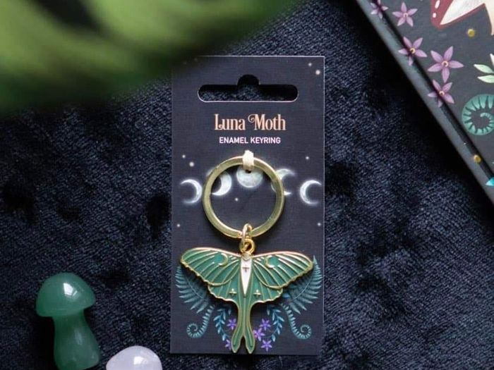 lunar moth keyring