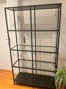 Spacious Double Size Glass Bookcase/Display Shelf