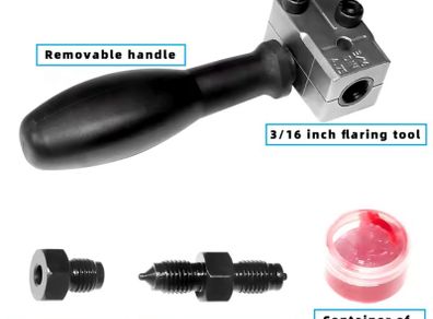 3/16in Double Flaring Tool Metal Handheld Brake Line Double Tool for Motorcycle Automotive Truck Brake Line Flaring Tool