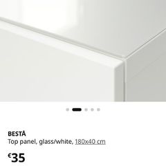Ikea Besta top glass panel for 3 cabinets