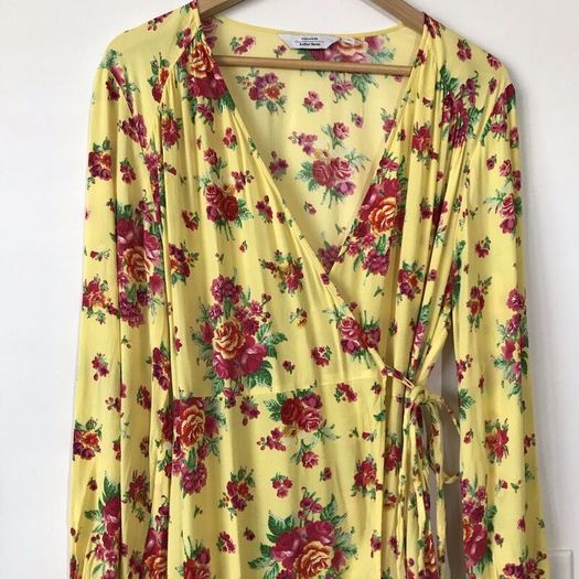 Yellow wrap dress
