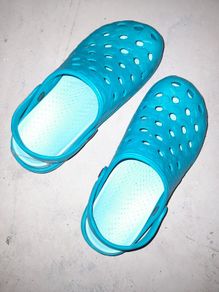 Blue crocs, size 3.5/4