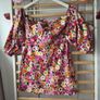 dress Bnwt Bershka 100% cotton floral dress size large off shoulder with sleeves Image 3