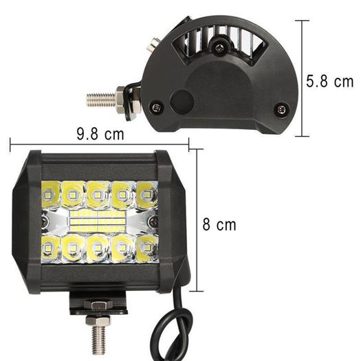 1x 4" Inch 60W 20LED Spot Fog Work Light Flood Spot Combo Off-road Driving Fog Lamp Boat Quad Jeep Truck Tractor Van