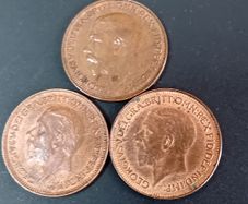 British farthing coins