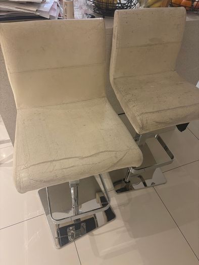 Five cream kitchen bar stools