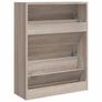 Oak Look Wooden Shoe Cabinet with 2 Compartments Image 5