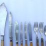 Antique Silver Plated Bone Handled Fish Knives/Forks  1800s (partly Sterling Silver) Image 3