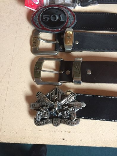 Selecting of men's black/brown belts