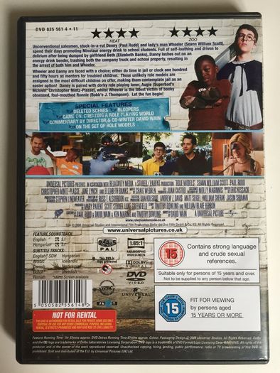 Role Models [2009] Seann William Scott, Christopher Mintz-Plasse, Jane Lynch, Eleizabeth Banks & Paul Rudd  [Movie DVD]