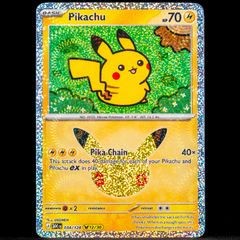 Pikachu 034/128 Holo Rare 12/30 30th Celebration Anniversary Pokemon Card